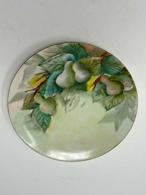 Antique MZ Austria  Dessert Plate Pears hand painted by Koch