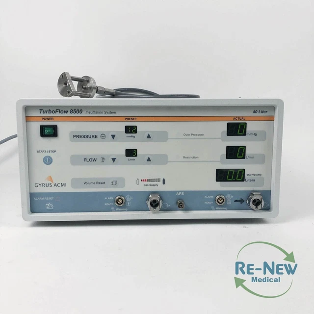 GYRUS ACMI TurboFlow 8500 Abdominal Insufflator 40 Liter 008500-901 & Storz Hose