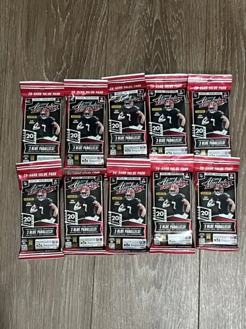 2023 Panini Absolute Football Lot Of 10 Value Cello Factory Sealed Fat Packs x10