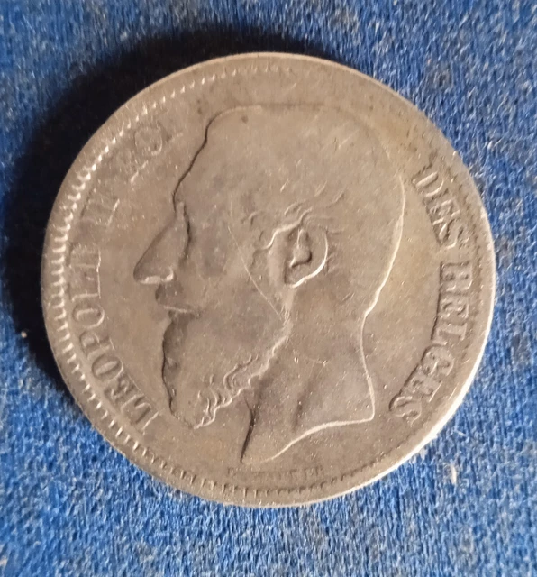 28-01) Belgique 2 francs argent Léopold II 1867 Argent