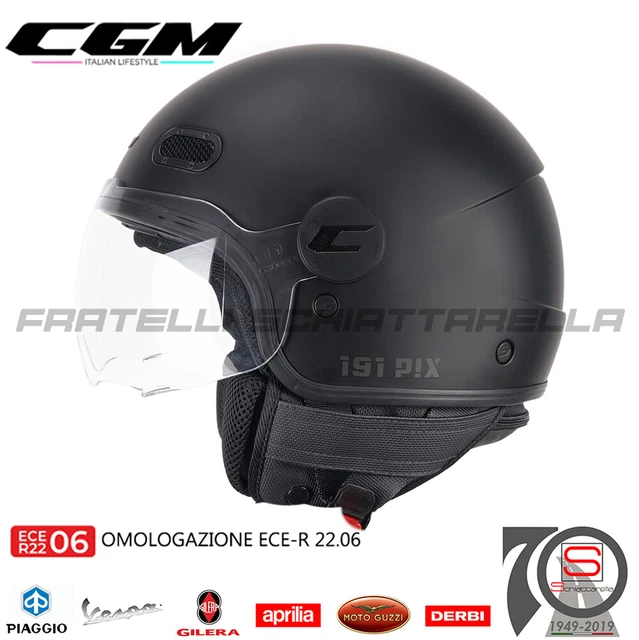 Casco Open Face CGM 191A PIX MONO Nero Opaco - Leggero E Sagomato Per Scooter E Motocicli - Foto 11