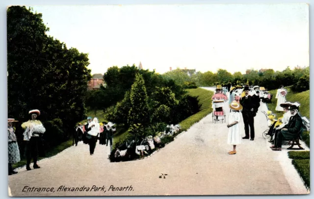 Postcard Penarth Entrance Alexandra Park Cardiff Wales