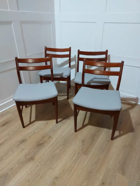 Retro Teak Set Of 4 Chairs Vintage Dining Chairs Mid Century Modern Chairs