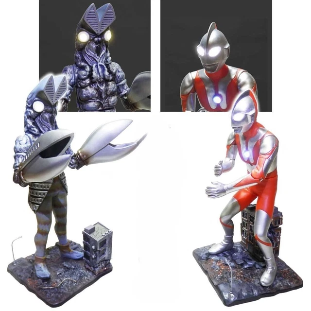 Ultraman Action Dx Soft Vinyl Figure All 2 Types Banpresto With Led Lamp Rare
