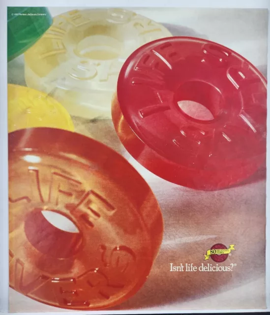 1992 Life Savers 80 Years Isn't Life Delicious Vintage Poster Print Ad
