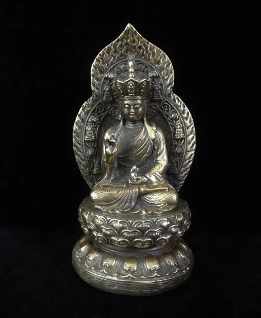 Fine Old Chinese Gilt Bronze "DiZangWang" Buddha Statue "XuanDe" Marks