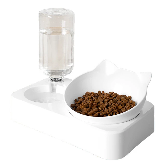 Bowl Automatic water Feeder Dog Cat Dispenser Drinking Raised Stand Dish Pet