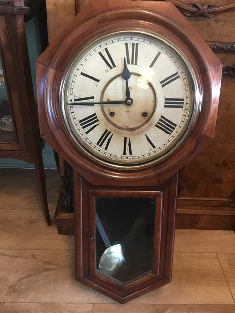 ANTIQUE AMERICAN ANSONIA Reg “A” Wall Clock, Walnut Cased For ...