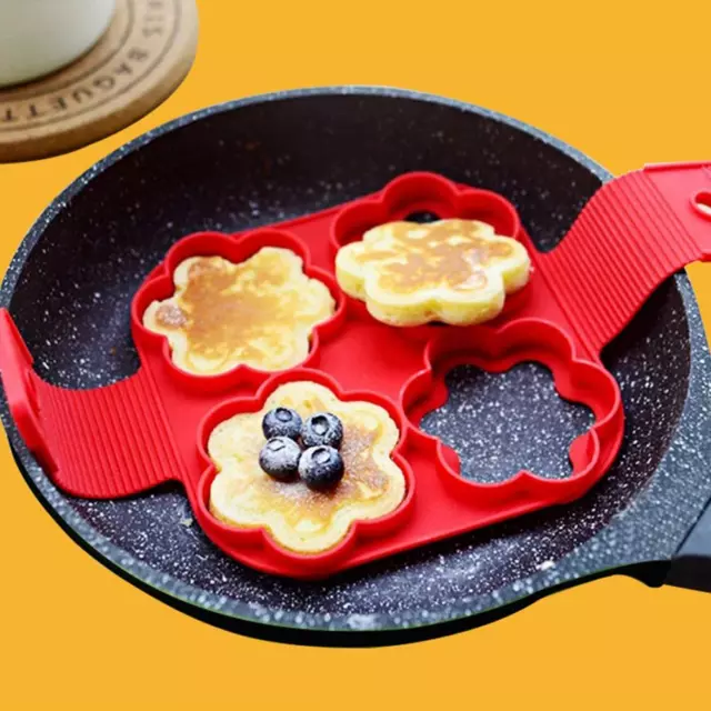 Molde de silicona para fabricante de panqueques molde para desayuno tortilla huevo herramienta abatible RinV+
