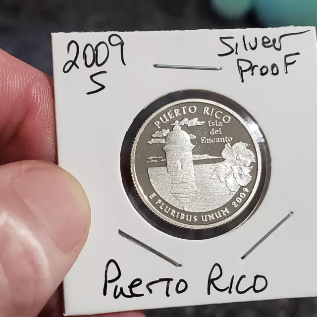 2009 S Silver Gem Proof Puerto Rico Territories Quarter 90% Silver