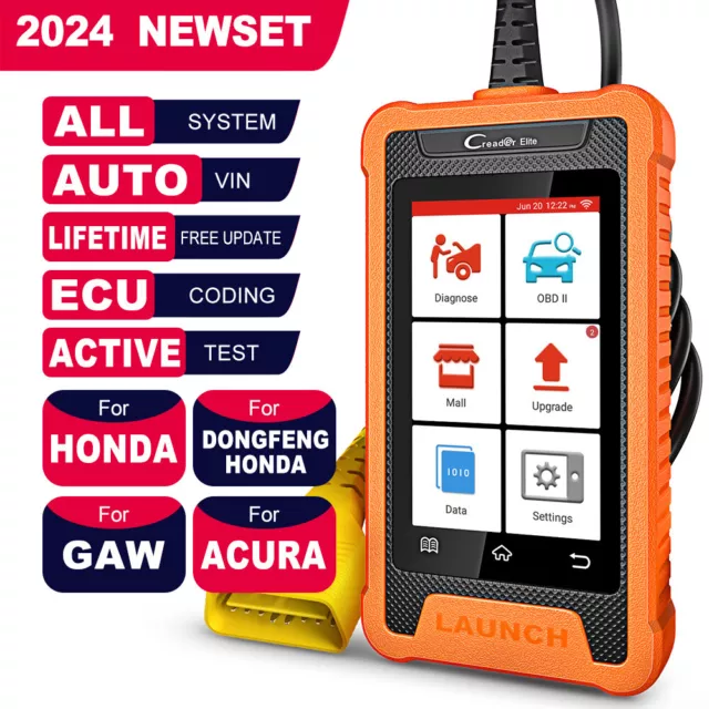 2024 LAUNCH Creader Elite For HONDA OBD Scanner Diagnostic Tool ABS SRS  Reset