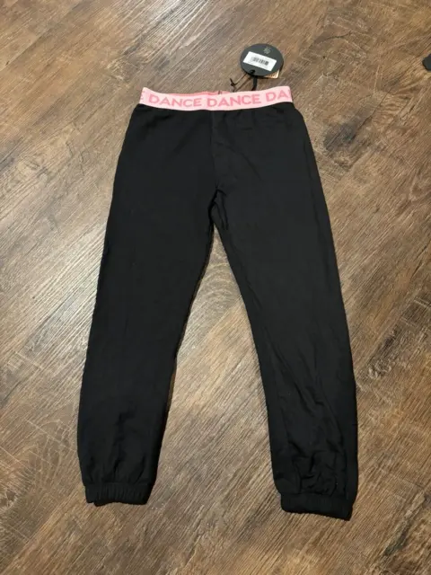 Bloch Dance X Flo Active Pants- Size G6 - Black with Pink waistband
