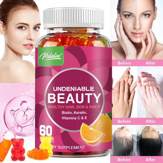 UNDENIABLE BEAUTY GUMMIES Skin Whitening with Biotin, Keratin