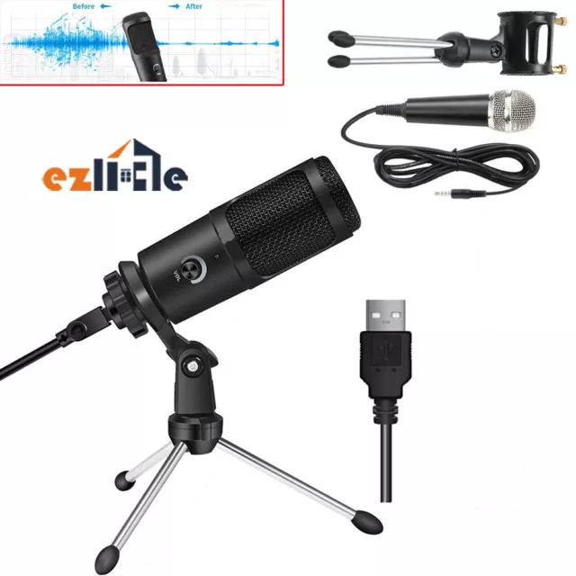 Recording Podcast Tripod bracket set USB Condenser Microphone stand Streaming
