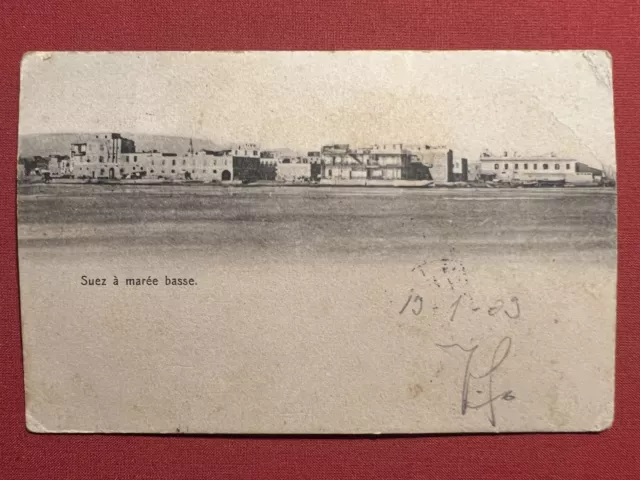 Cartolina - Egitto - Suez à maree basse - 1904