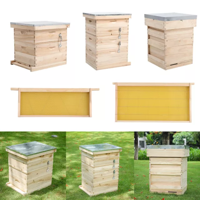 Wooden Beekeeping Honey Bee Hive Frames Beehive Brood House Box Beekeeper Tool