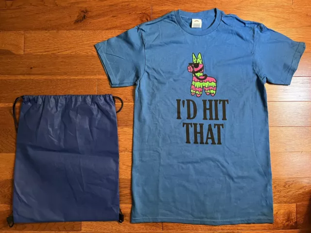 TEQUILA CORRALEJO 100% De AGAVE "I'D HIT THAT" BLUE Med T-SHIRT and Carry Bag