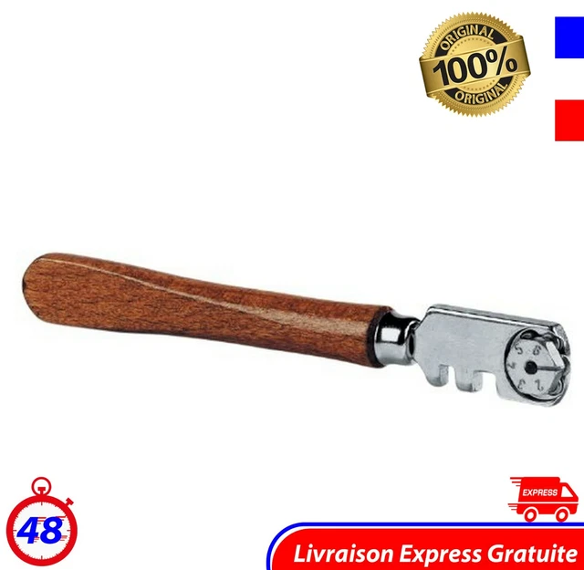 Coupe Verre 6 Molettes Acier Couper Le Verre De 3 A 10Mm Manche En Bois Verni 3