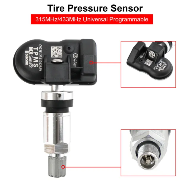 MX-Sensor 315 & 433MHz Programmable TPMS Universal Tire pressure Sensor U1