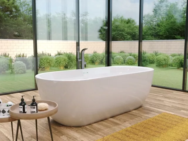 Freistehende Badewanne Exclusive  Wanne Bad 170x80 Ablauf VIEGA  Klick-Klack !