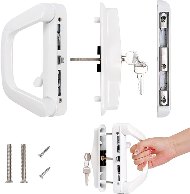 SLIDING PATIO DOOR Handle Set with Key Cylinder & Mortise Lock, Sliding