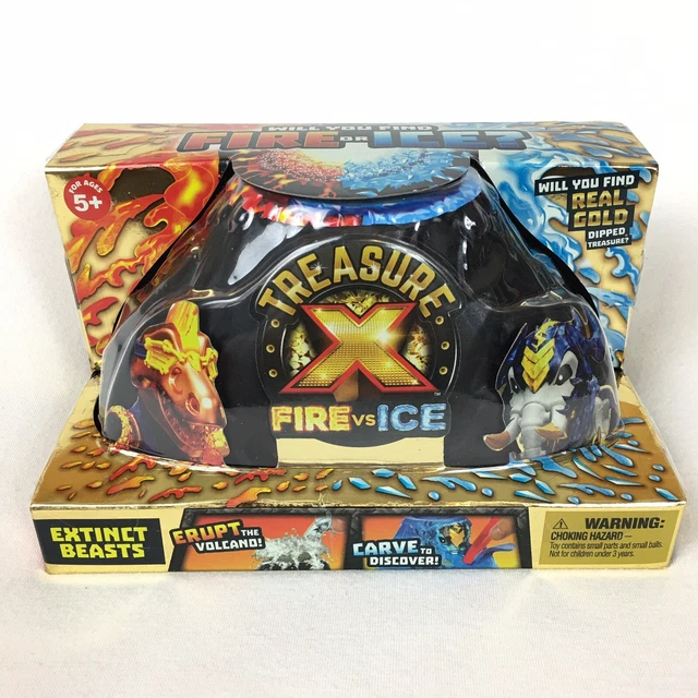 TREASURE X FIRE Vs Ice Extinct Beasts NEW, Real Gold Search 1 Unit EUR
