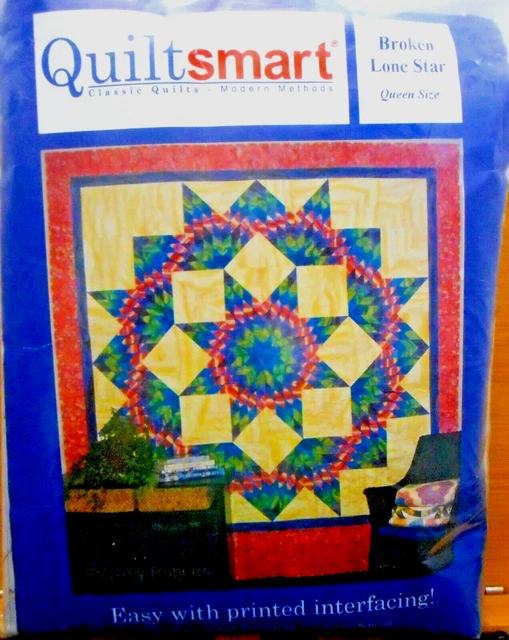 Quiltsmart Printed Interfacing Broken Lone Star Makes Queen Size Quilt 16 Panels
