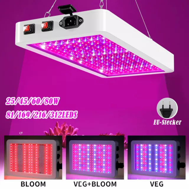 45/60/80W LED Pflanzenlampe Vollspektrum Wachstum Lampe Pflanzenlicht Grow Licht