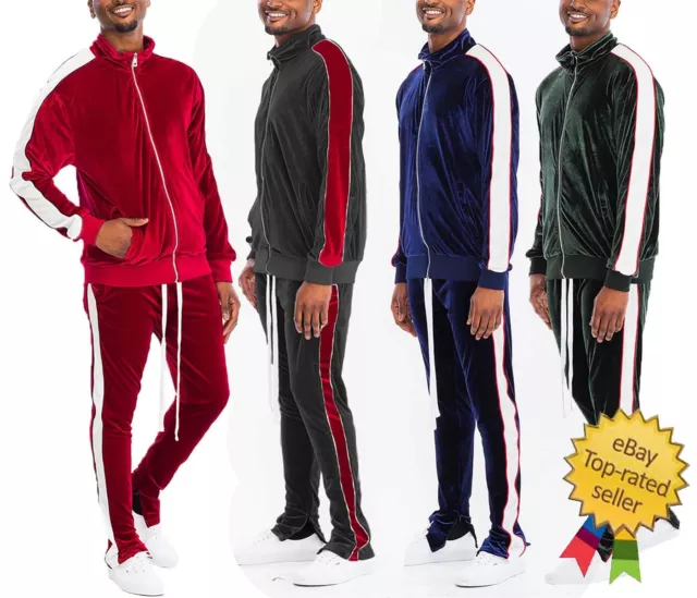 Boutique 9 Velour Zipper Striped Track Suit Jacket (Large) Black