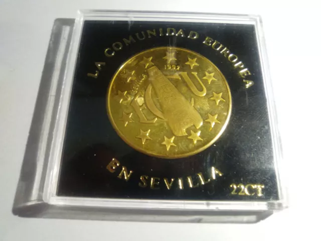 Moneda Conmemorativa Ecu Sevilla 1992 Comunidad Europea