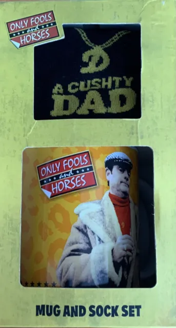 Only Fools & Horses Mug & Sock Set A Cushty Dad Distressed Box Is As Produced