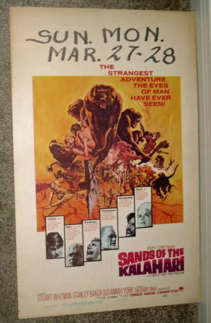 SANDS OF THE KALAHARI original 1965 movie poster STANLEY BAKER/SUSANNAH YORK