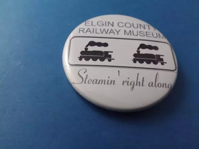 Railway Museum Elgin County Button Vintage Train Railroad Canada Souvenir Pin