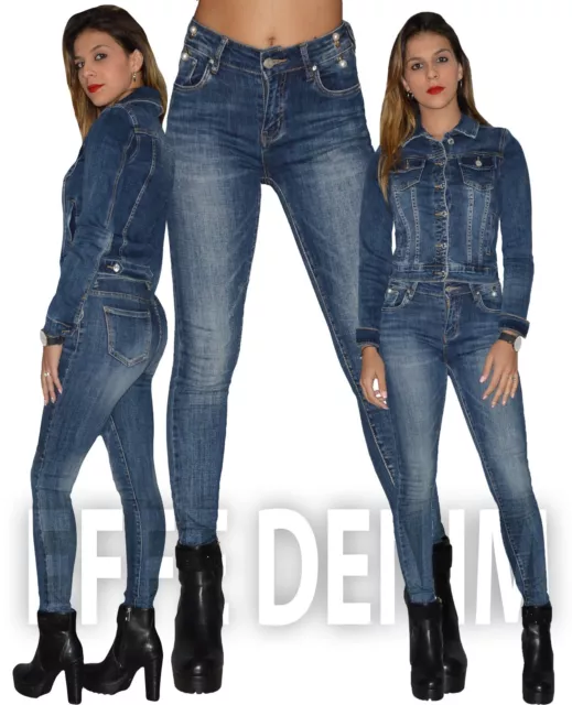Jeans Donna Skinny Pantaloni a Sigaretta Aderenti Slim Elasticizzati Nuovo 5984