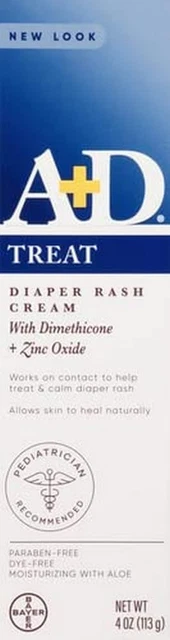 A+D Zinc Oxide Diaper Rash Cream - Soothes & Treats Diaper Rash - Zinc Oxide 10%