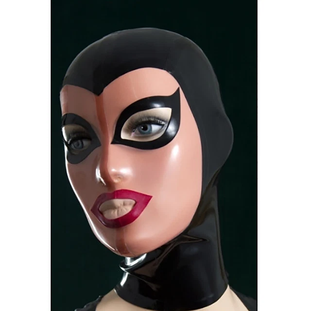 Adult Latex Mask Masquerade Unisex Club Rubber Open Eye Mouth Face Cover Full
