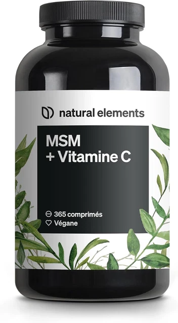 Complément MSM Bandini 200 Comprimés - 2000mg MSM + Vitamine C, Bien-être Articulaire