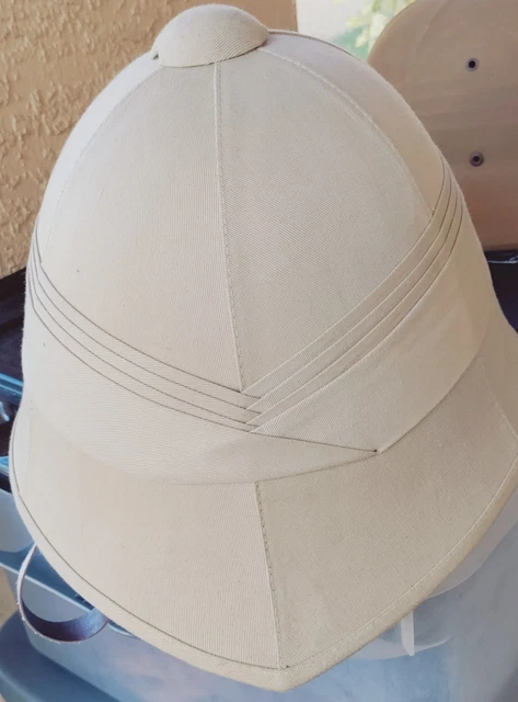 Classic British Army Tropical Pith Helmet Replica – Khaki Unbadged Military Style 11 thumbnail image