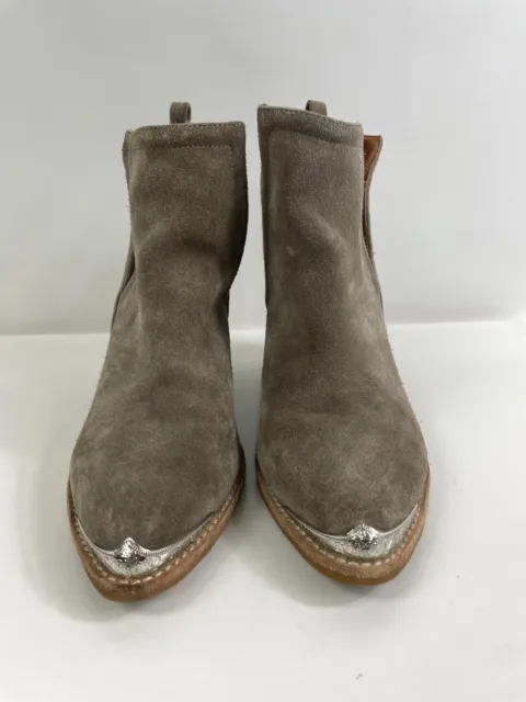 Jeffrey Campbell Taupe Suede Cut Out Cromwell Booties Western Boots Size 8