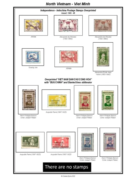 Print a North Vietnam (1945-1976) Stamp Album fully illustrated & annotated
