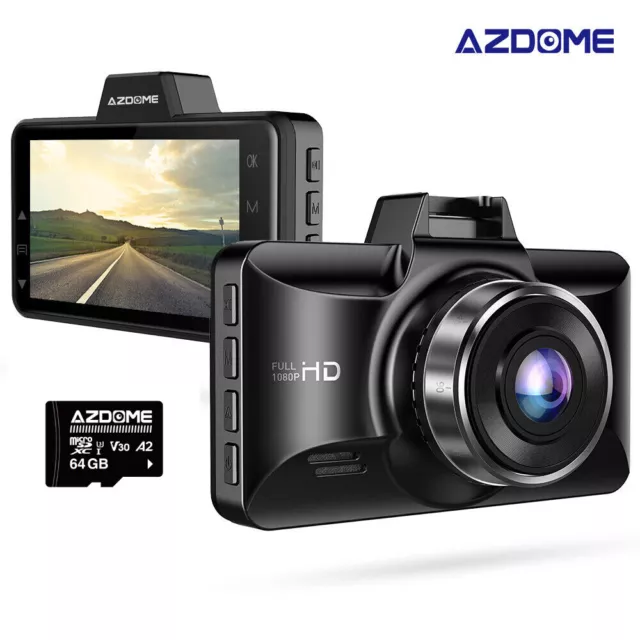 AZDOME 1080P DashCam 3" 2.5D IPS LCD Bildschirm AutoKamera Recorder Nachtsicht