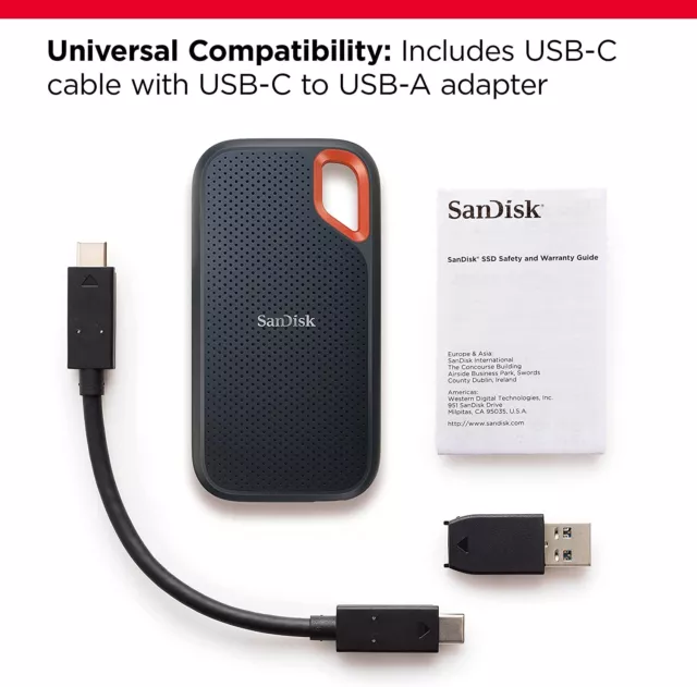 SanDisk Extreme Portable SSD 1TB Up to 1050MB/s USB-C Solid State Drive 2