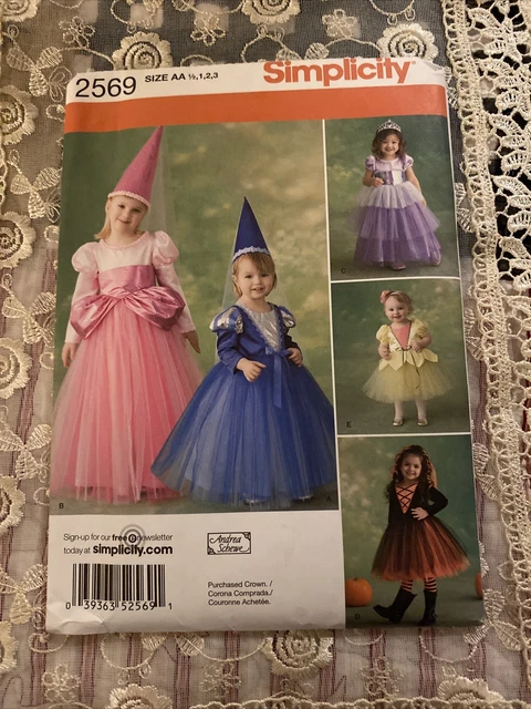 Princess Fairy costume PATTERN Simplicity 2569 Juliet fit Playpal sz 1/2 1 2 3