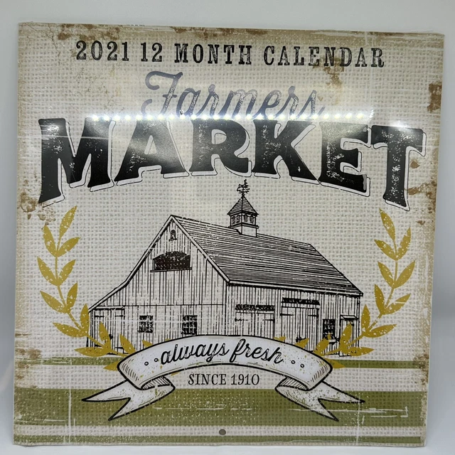 2021 FARMERS MARKET Calendar from Dollar Tree NIP Crafts 14.98