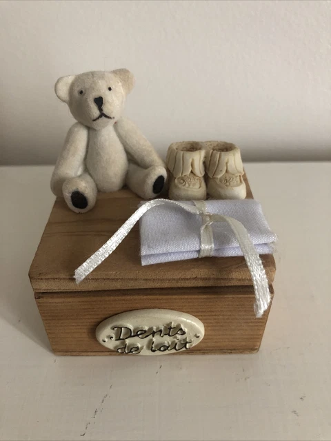 Boite à Dents De Lait Ourson Chaussons Bébé