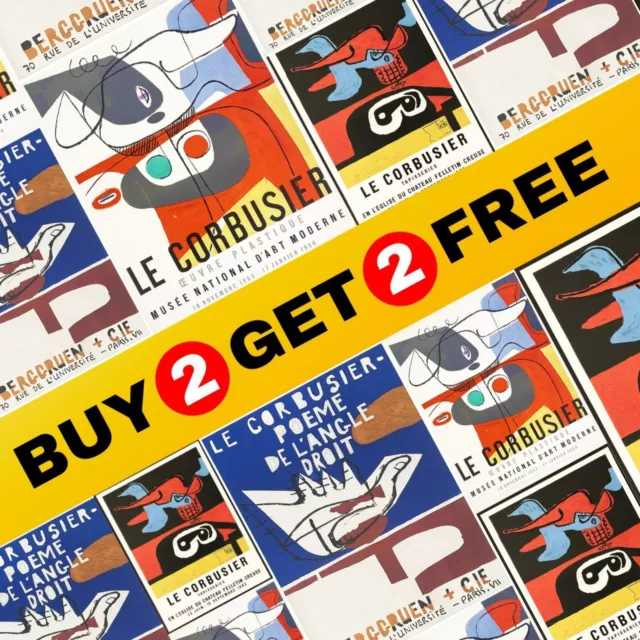 BUY 2 GET 2 FREE - Le Corbusier Art Exhibition Posters - Abstract Art Home Decor