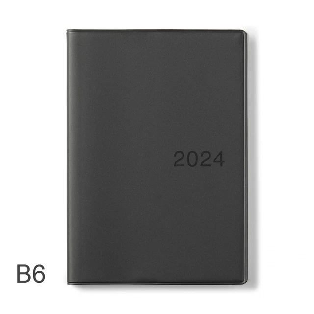 MUJI 2024 B6 Monthly Weekly Schedule Notebook Planner Dark Gray from