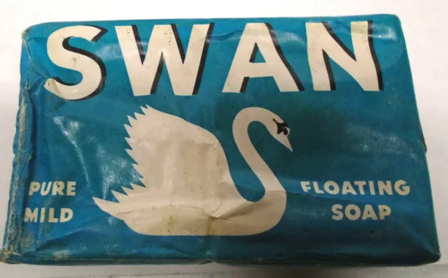 Vintage Large Bar Of Swan Brand Soap Pure Mild Floating Soap 3