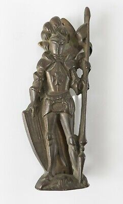 Antique Cast Bronze Brass Medieval Knight Door Knocker Gothic Revival