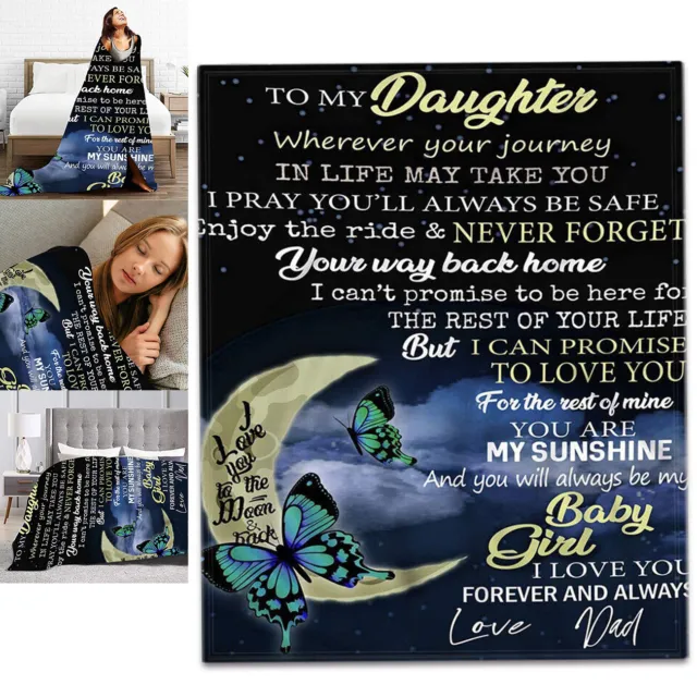 Fleece Blanket Letter To My Daughter From Dad Plush Sofa Throw Large Size Gifts